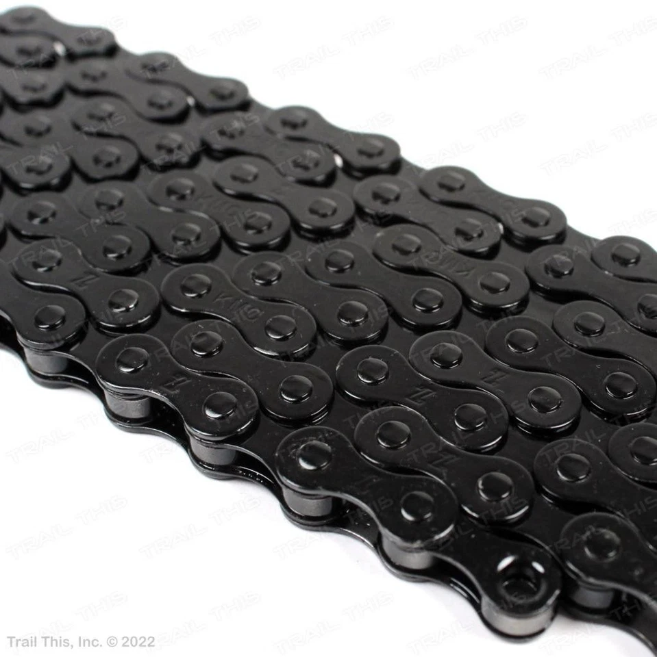 Cadena de bicicleta KMC Z410 negra de una sola velocidad de 1/8" 112 eslabones niquelada Foto 3 de 3