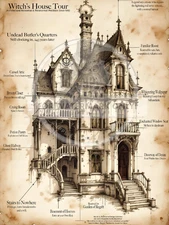 Witch's House Tour | A4 Rice Paper | Paper for Decoupage | Halloween