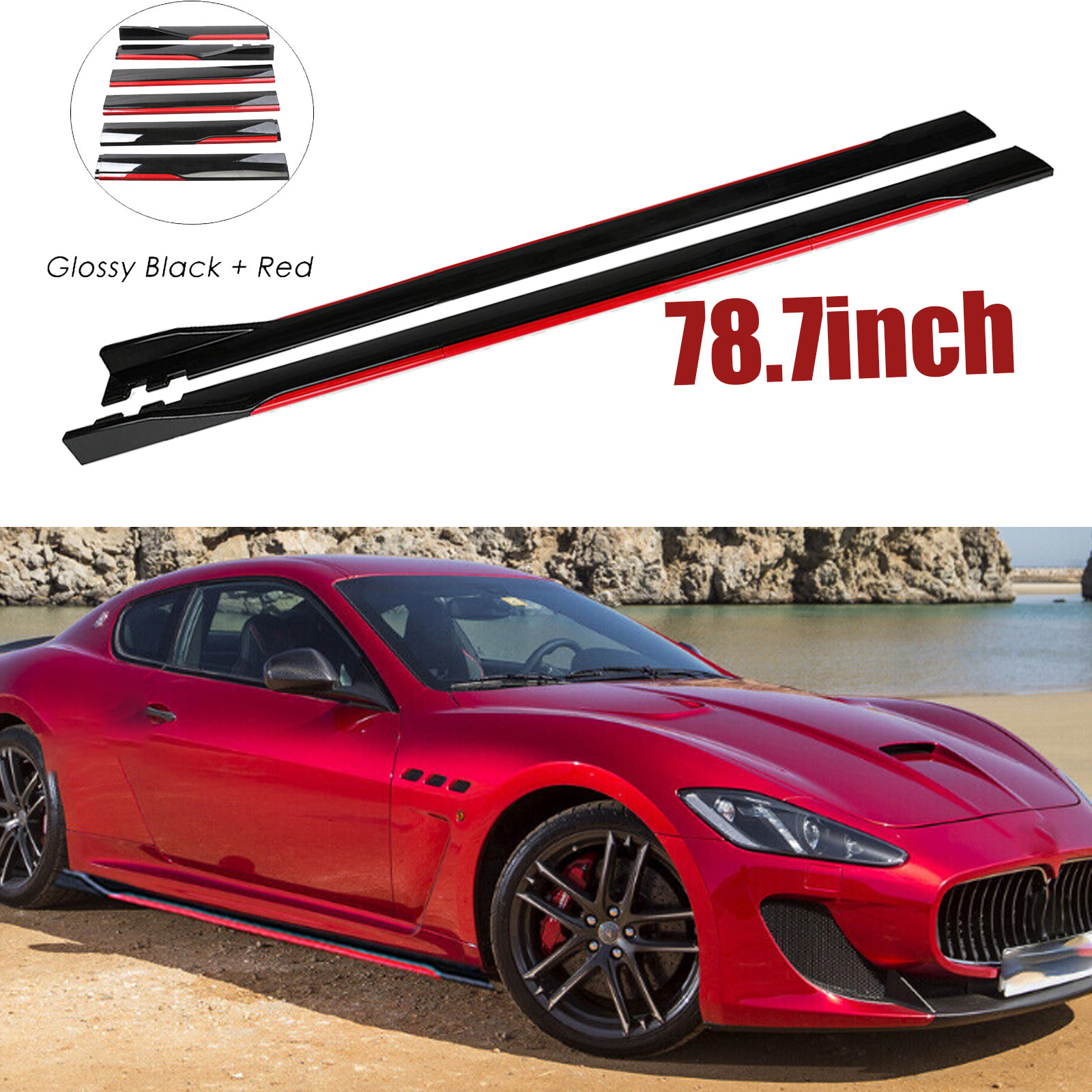 Maserati GranTurismo Left, right Running boards Pair Black