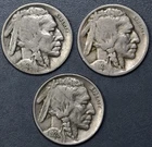 1928-P-D-S 5C BUFFALO NICKELS (3)  KM# 134 Grade: F and Better  A7278