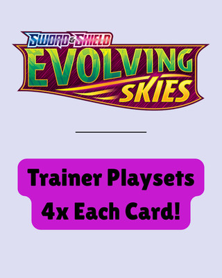 Pokémon Trainer Card Playsets - 4x Card - SWSH07: EVOLVING SKIES - NM