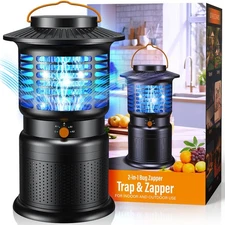 2-in-1 Bug Zapper Outdoor with Fan Suction, Effective Mosquito Trap & Insect ...