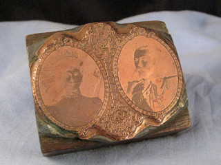 ANTIQUE KING EDWARD VII COPPER PRINTING BLOCK ROYAL CORONATION SEAL HW BARNETT