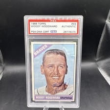1966 Topps Woody Woodward Auto PSA DNA Authentic Signed Braves