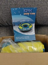 EDN Snow Tube Yellow Blue Black Kids Winter Outdoor Fun Inflatable Snow Tube