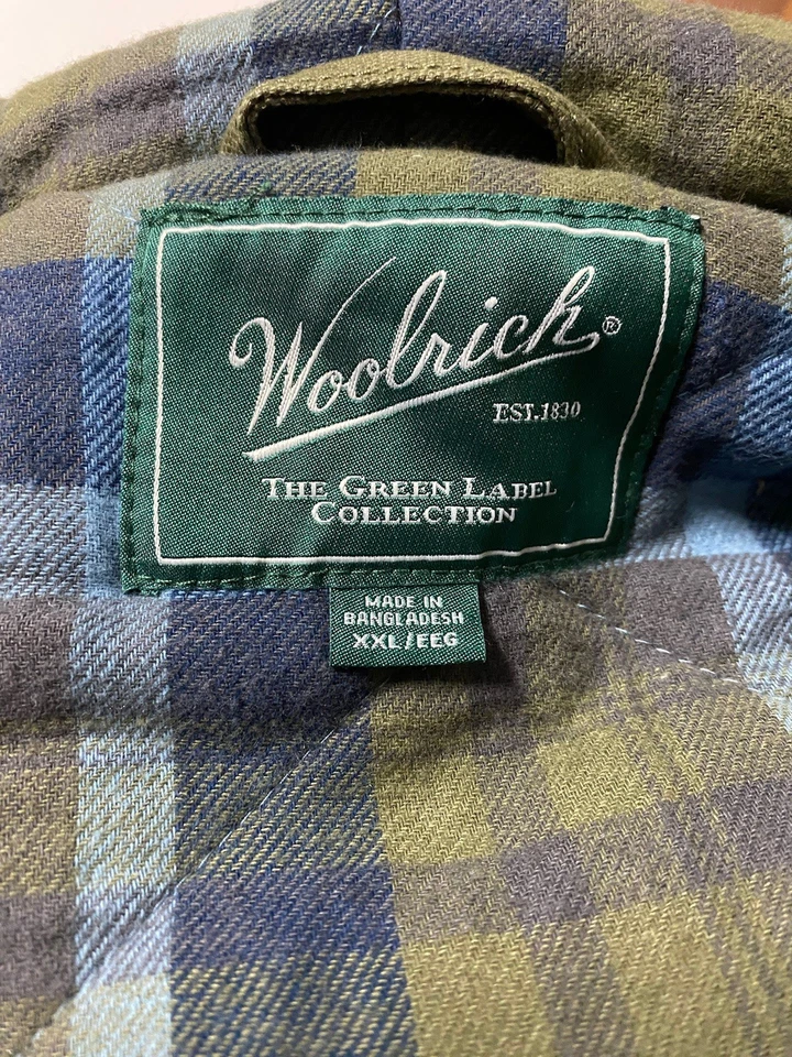Chaqueta de Lona Woolrich De Colección Para Hombres 2XL Franela Verde Forrada Tareas Ropa de Trabajo Foto 2 de 4