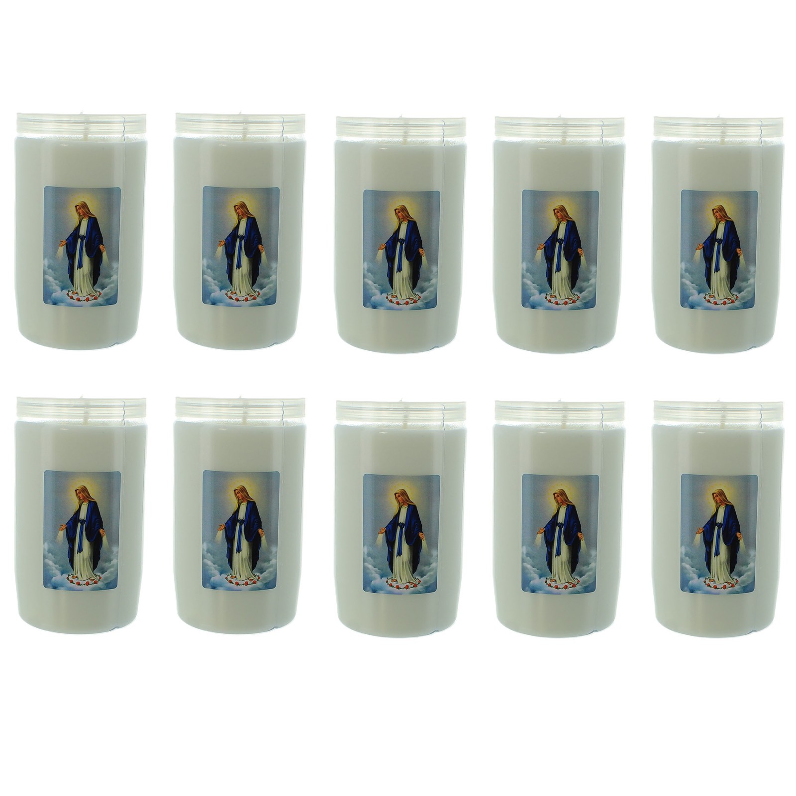 Bougies de dévotion Vierge Miraculeuse en cire pure pour neuvaine de tradition