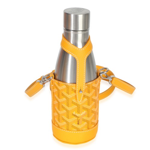 Goyard Yellow Goyardine Canvas Yonne MM Case & Flask