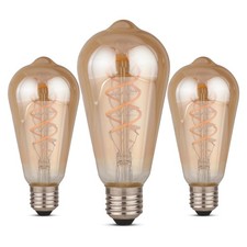 3 Pack Vintage Decorative Light Bulbs, Warm White - Energy Efficient E-Class