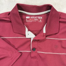 AriatTek Heat Series Mens Large Maroon Performance Short Sleeve Polo Shirt