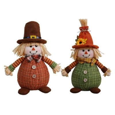 Scarecrow Figurine Doll with Straw Hat Farmhouse Kitchen Decorations Pendant