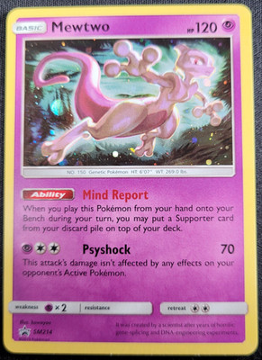 Mewtwo (Holo Promo) Pokemon: Sun & Moon Black Star Promo SM214