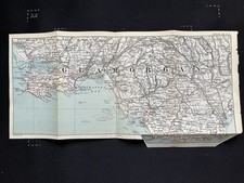Antique map of Glamorgan coast South Wales Worms Head to Cardiff 1888 N0026