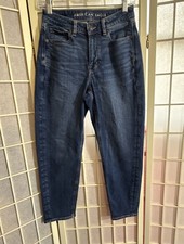 American Eagle Stretch Mom Tinted Medium Straight Leg Jeans 90s Women Sz 4 SHORT