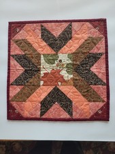 Quilted Fall Table Topper Wall Hanging Fall Decor 12" X 12"