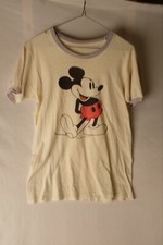 70s MICKEY MOUSE RINGER Single Stitch Made in USA t shirt Thrashed Vtg