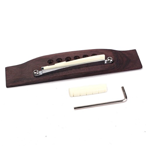 Palisander Gitarrensteg verstellbarer Schaft Sattel Mutter Set für Folk Akustikgitarre - Bild 4 von 10