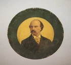 Old Antique Vtg Ca 1870s Galloway & Graff Hand Painted Portrait Pottery Plate