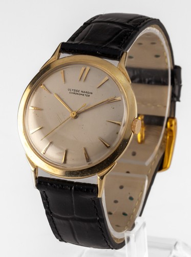 Ulysse Nardin 14k Gold Chronometer Men's Mechanical Watch #5512468 Leather Band - Picture 2 of 8