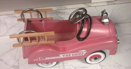 Teleflora Gift Planter Metal "The Chief" Fire Dept. 1 Red Truck Pedal Car