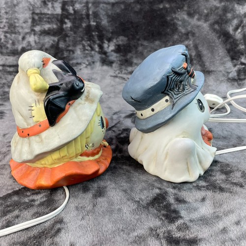 Vintage Halloween Keramik Vogelscheuche Geist Licht Lampe - Bild 8 von 13