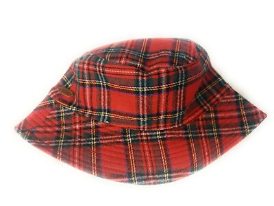 Neu strukturierter Fischerhut schottisches Tartan Royal Stuart Outdoor Urlaub Hüte