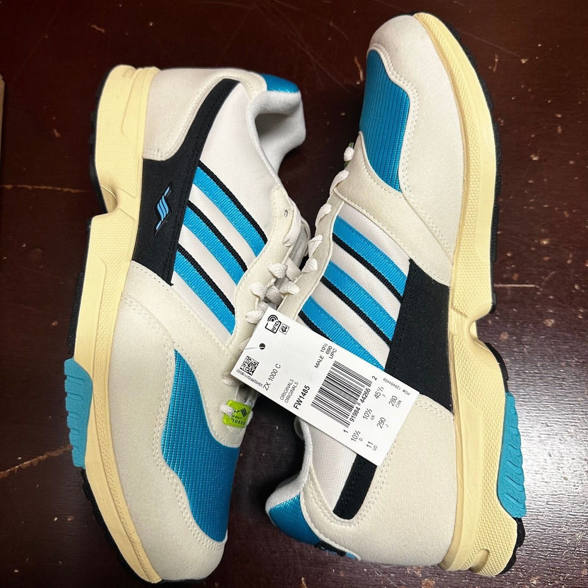 Adidas Mens White Black ZX 1000 C FW1485 Lace Up Athletic Adidas Mens White Black ZX 1000 C FW1485 Lace Up Athletic