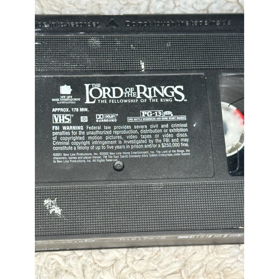 Lord of the Rings: Fellowship of the Ring VHS Tape Movie Film - Free Shipping Foto 3 de 4