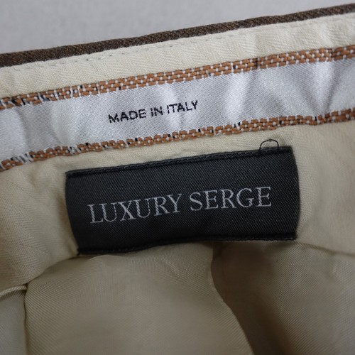 Santorelli Dress Pants Mens 34 Brown Pleated Tailored Office Classic Wool Cuffed - Picture 13 of 18