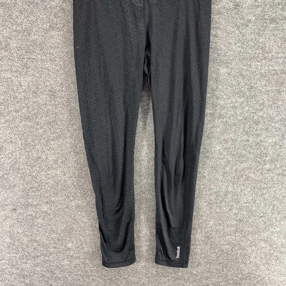 Leggings Reebok Mujer L Grandes Negros Tirar Alto Capri Cintura Elástica Ajustados Foto 4 de 4