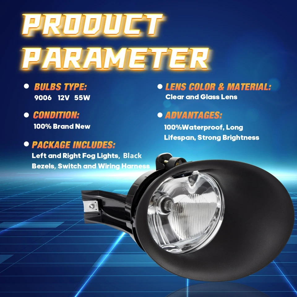 For 2002-2008 Dodge Ram 1500 2500 3500 Bumper Driving Fog Lights Lamps - Image 3 of 4