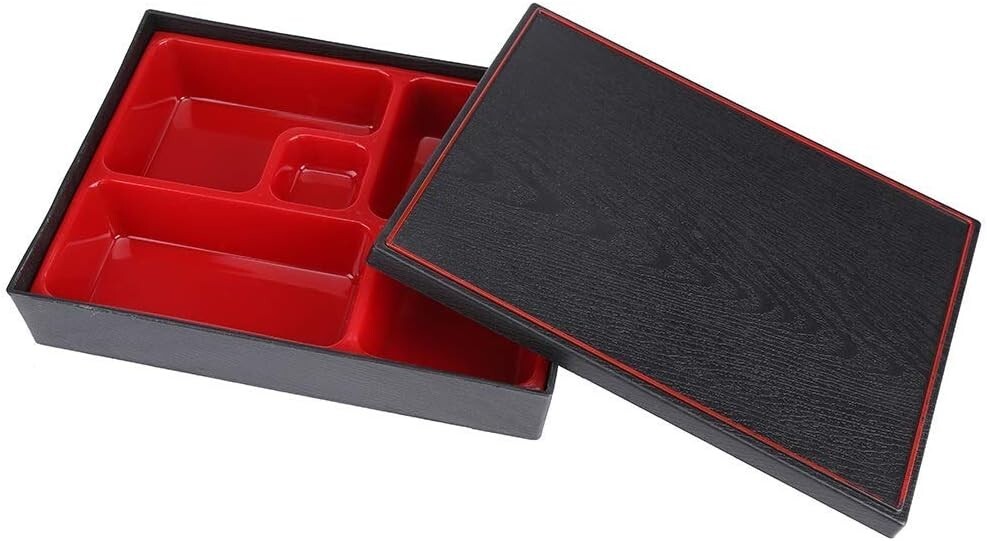 Bento-Boxen Lebensmittelbehälter mit Fächern Tragbare Holzbox im japanischen Sti