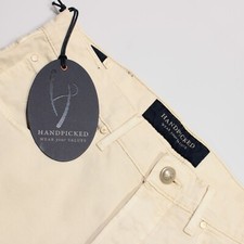 Handpicked NWT 5 Pocket Jean Cut Pants Size 32 US In Solid Beige Cotton Blend