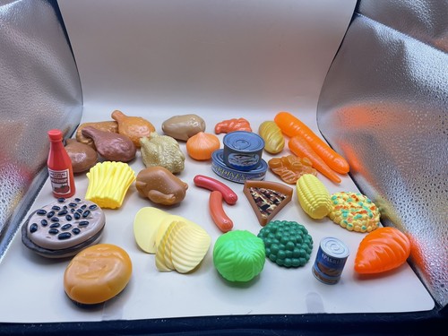 86-teiliges Kinder spielen Kunststoff Lebensmittel Set (71) Essen (15) usw. Geschirr gebraucht vorgeben zu spielen - Bild 5 von 13