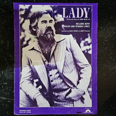 Lady Written By Lionel Richie Recorded Kenny Rogers Spanish English Songbook VTG