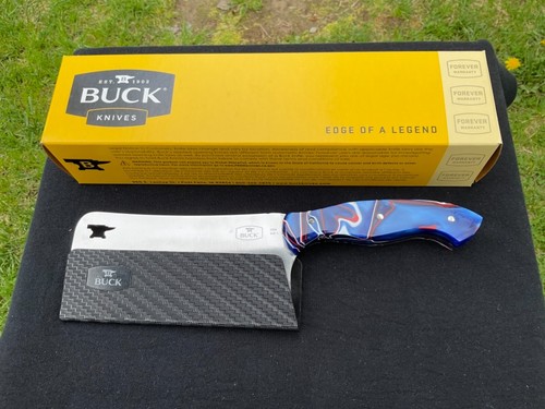 Buck USA 11” custom cleaver Thick Patriot Kirinite handles One of a Kind! - Picture 8 of 8