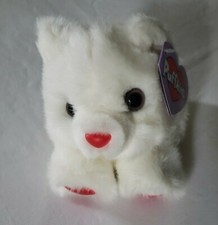 Puffkins "Hugs" White Teddy Bear with Red Hearts 4" Plush with Tags