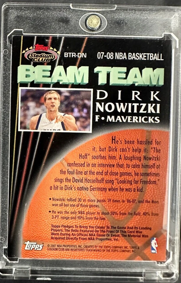 2007-08 Topps Stadium Club Beam Team Relics #BTR-DN Dirk Nowitzki - Image 2 of 2