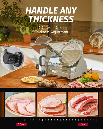 WILPREP Commercial Meat Slicer 10/12" Electric Deli Food Cheese Cutter Processor - Picture 8 of 16