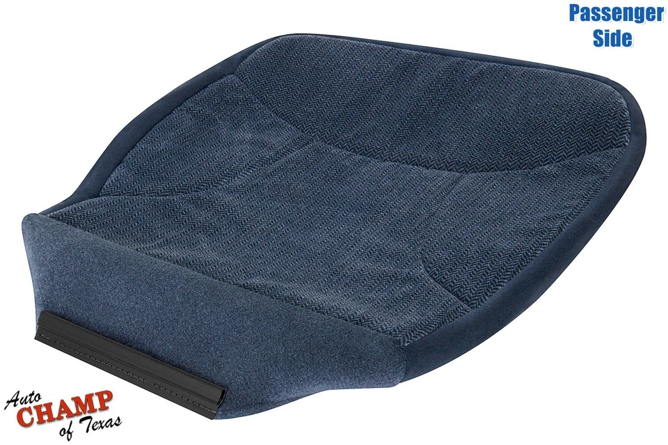 92-93 Ford F150 F250 F350 XLT - Cubierta de asiento de tela inferior lateral del pasajero azul 50/50 Foto 4 de 4