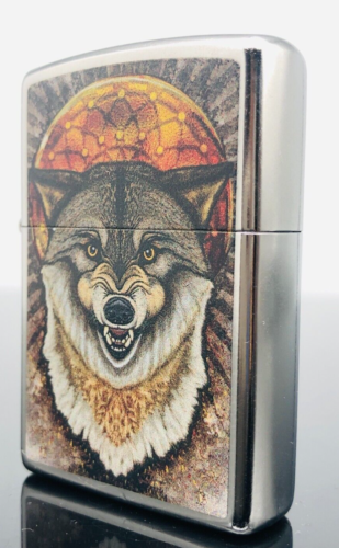 Zippo Feuerzeug Wolf Hund Print Indian Style Tier Zippo - Bild 1 von 4