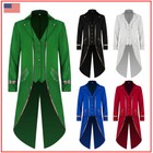 Unisex Tailcoat Medieval Renaissance Men Costume Halloween Vintage Formal Jacket