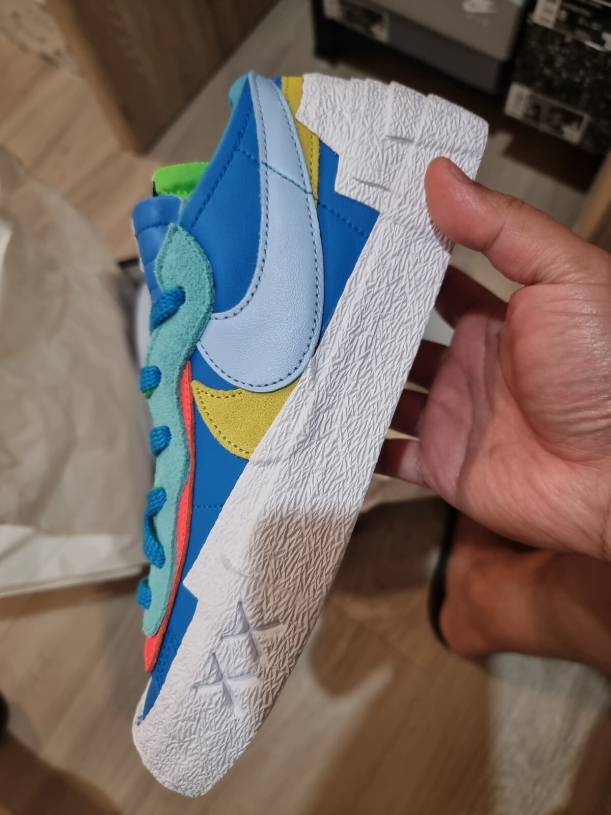 SACAI X NIKE EU taglia 41 Nike blazer Low x Sacai x kaws blu neptune