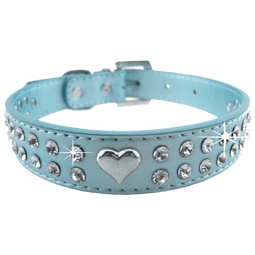 Camaleón Perro, Cachorro, Mascota Cuello PU Diamante con Corazones - 3 Tamaños y 2 Colores - Imagen 5 de 5