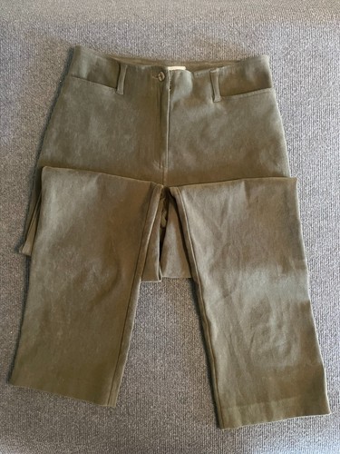 Contempo Pants Green Pockets Zip Velvet Straight Leg Corporate Womens Size S - Picture 3 of 8