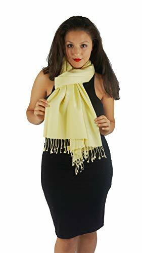 Lt Yellow Cashmere Scarf Pashmina Shawl Soft Warm Wrap-image