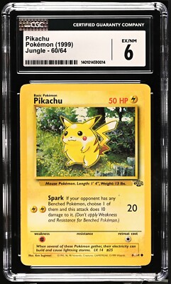 Pokmon TCG Pikachu Jungle 60/64 Regular 1st Edition Common CGC 6 | eBay