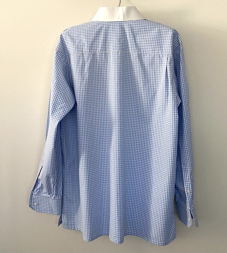 Moda Georgio Custom Shirts Phoenix Shirt Blue White Checks Size See Description - Picture 6 of 9