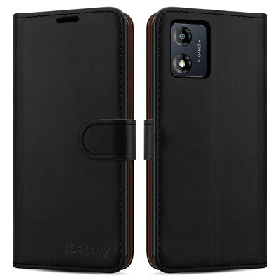 ICATCHY For Motorola Moto G13 G23 G53 G73 E13 Phone Case Leather Wallet Flip Stand Cover