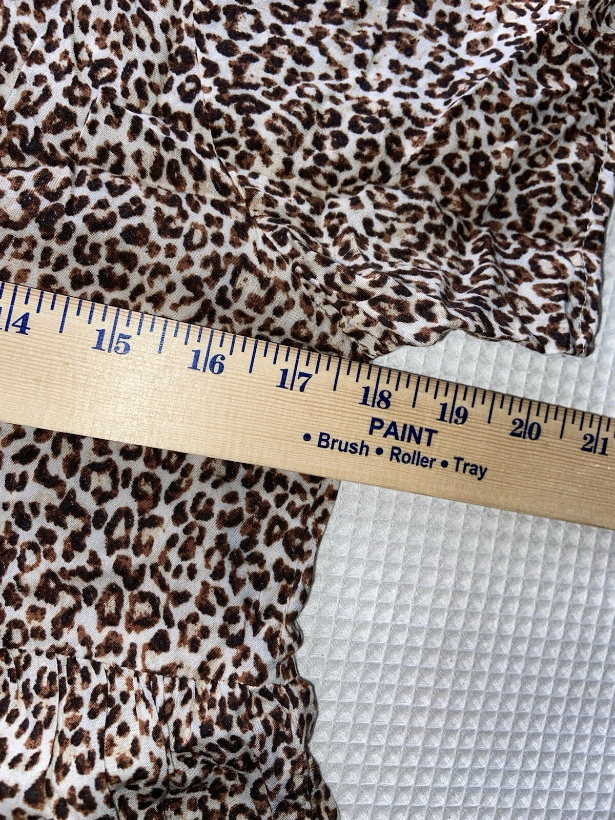 PALM ANGELS Mini abito a strati olivaceo stampa ghepardo prateria svolazzante donna medio